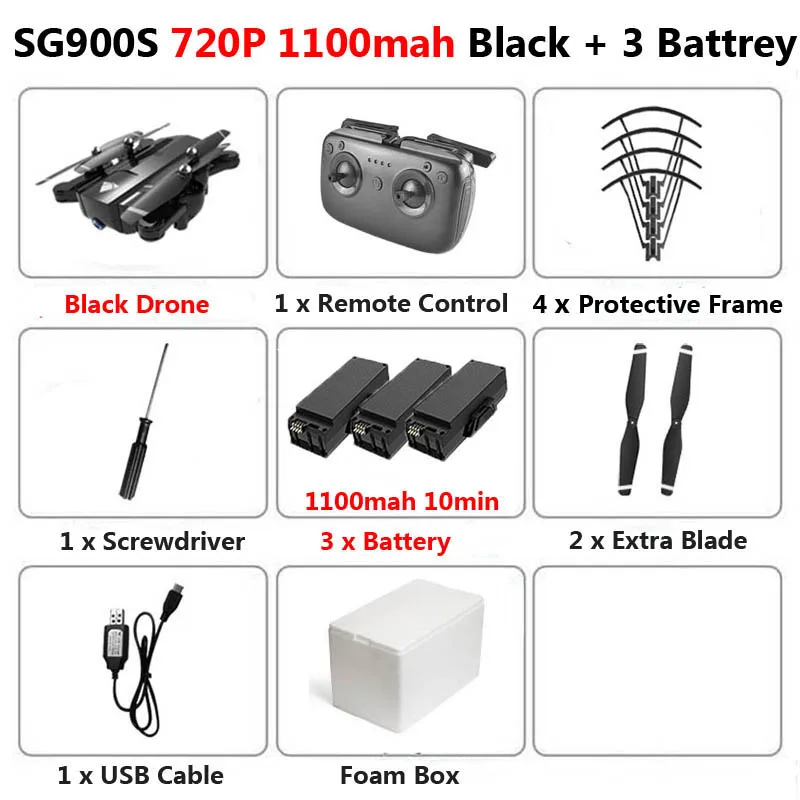 B 720P 1100mah 3B F SG900S Профессиональный gps WiFi FPV Дрон с камерой 720P 1080P складной оптический поток широкий угол RC Квадрокоптер Вертолет игрушки F11 - Цвет: B 720P 1100mah 3B F