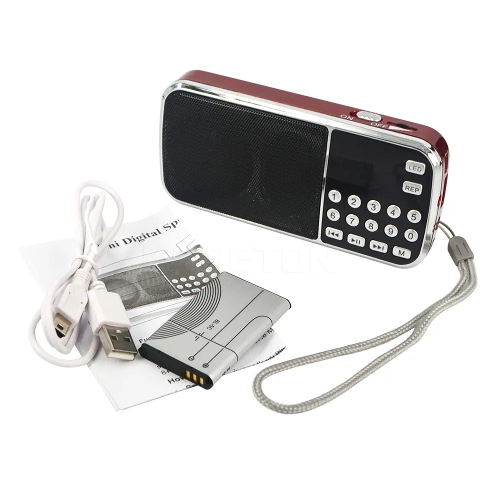 Новый L 088 Портативный HIFI мини динамик MP3 аудио плеер Усилитель фонарика Micro SD TF fm
