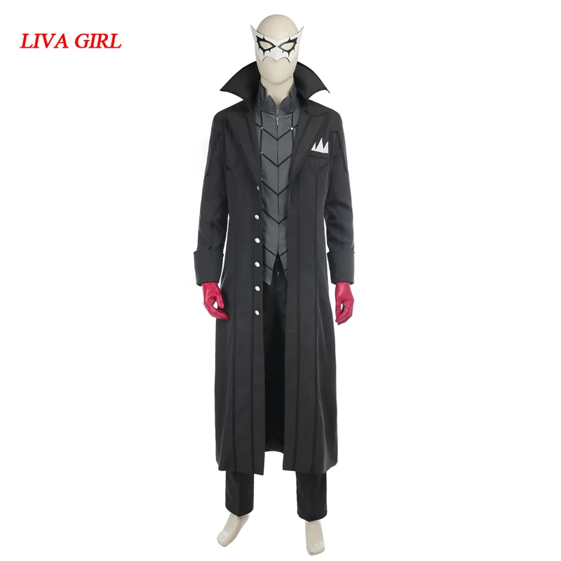 

New Game Persona 5 Hero Cosplay Costume Whole Set Coat Shirt Pants Red Gloves