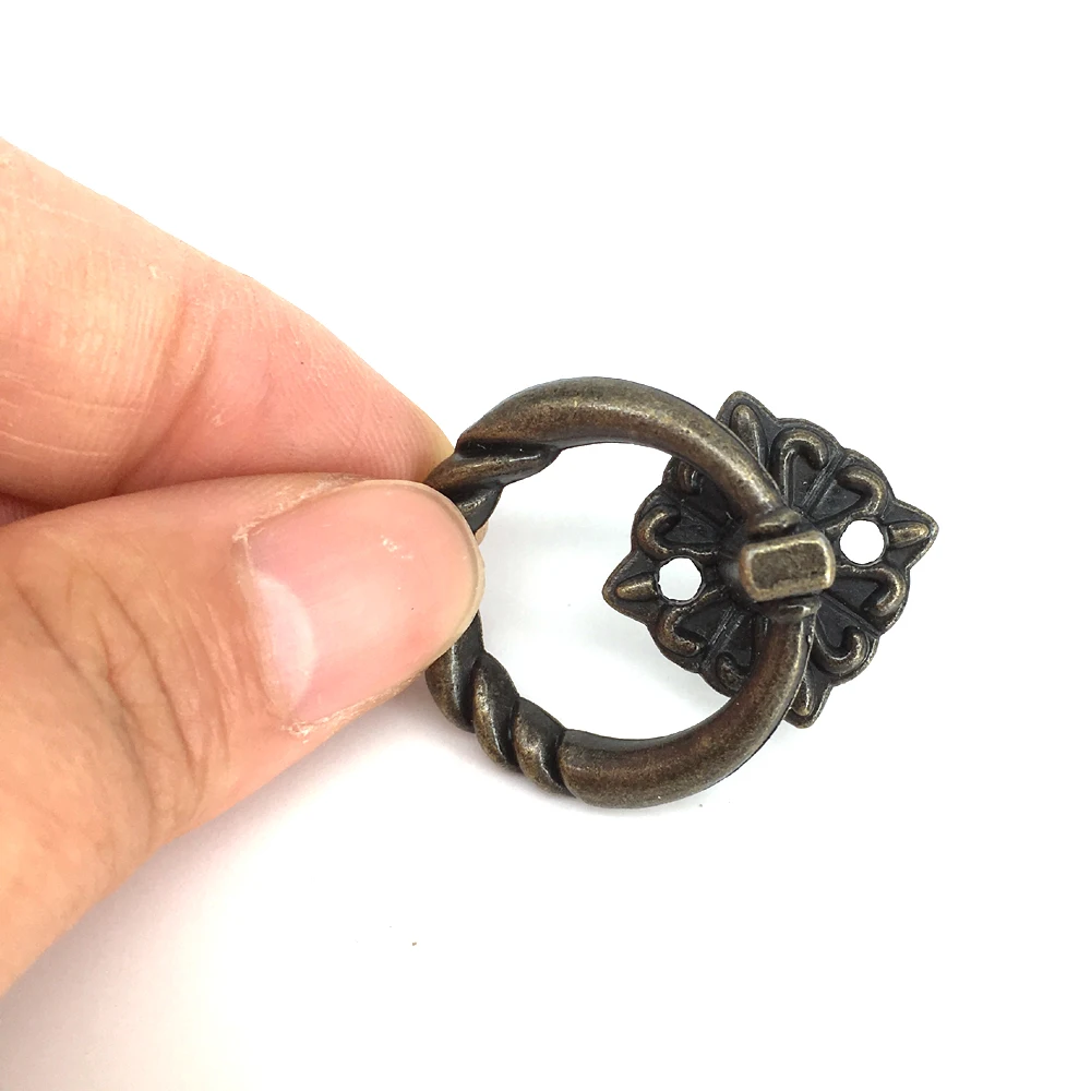 

8PCS Antique bronze dresser pull knob drawer drop ring knob kitchen cabinet door handle metal pull handle furniture hardware