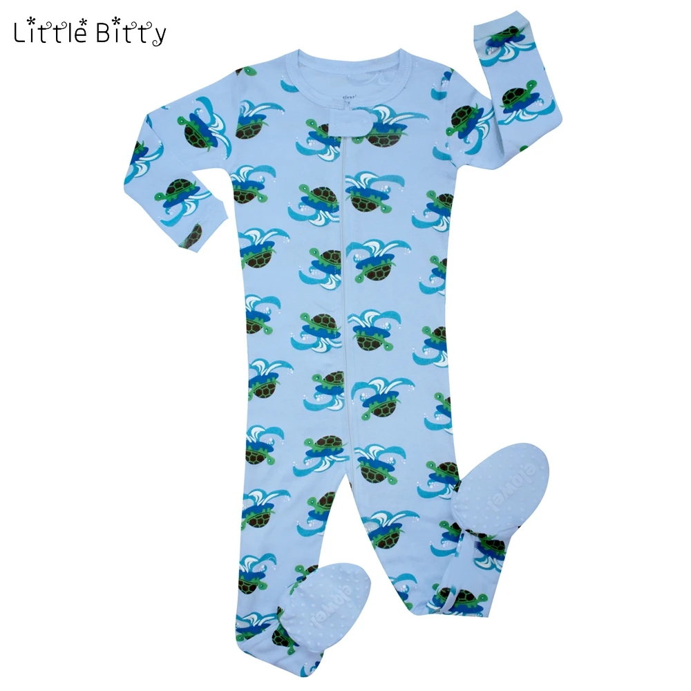 2019 пижамы Little Bitty для маленьких мальчиков и девочек детские животные черепаха