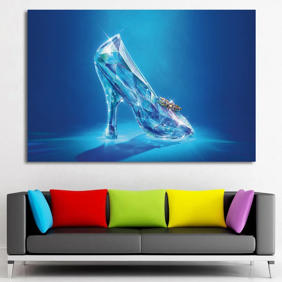 Настенное художественное изображение Золушка Хрустальная обувь постер фильма