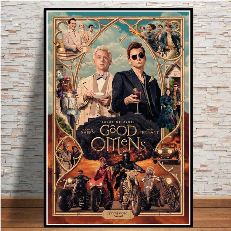 Лидер продаж ТВ сериал хорошо омены Нил гемман Постер для масляной живописи по