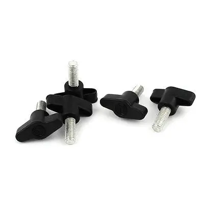 

5pcs 8mm Male Dia 20mm Thread Long Plastic T Handle Screw on Type Clamping Knob