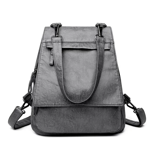 Sac A Dos женский рюкзак женские кожаные сумки на плечо для женщин большая емкость школьная сумка для девочек Mochila Feminina рюкзак для путешествий - Цвет: Gray