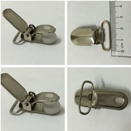 

3 pcs/lot 2.5cm silver Metal Suspender Ribbon braces Clips Hook Holder duck-mouth buckle 2016 NEW with round plastic insert