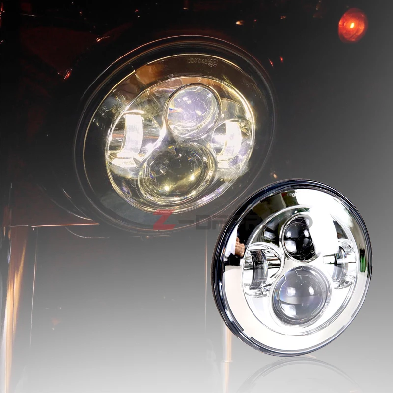 Точечная Утвержденная фара для уличного мотоцикла Glide 7 &quotСветодиодная лампа