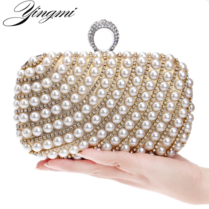 Вечерняя сумочка YINGMI с жемчужинами и стразами вечерняя со Женский Повседневный