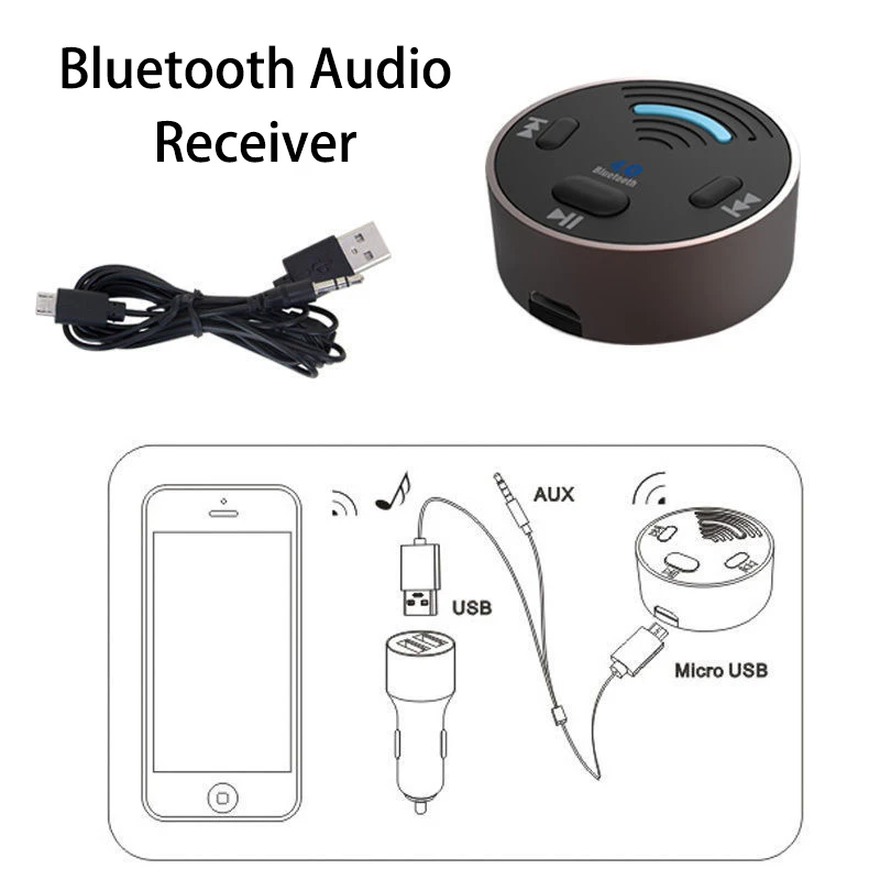 Bluetooth 4 0 аудио приемник 3 5 мм адаптер громкой связи автомобильный комплект для