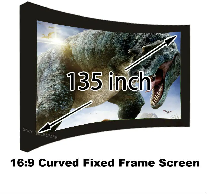 

Clear Image Big Size Cinema Screen 135 Inch Big Size 16:9 Curved Fixed Frame Wall Mounted Projection Screens AliExpress Sale