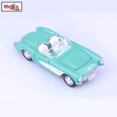 1957 green Коллекционная 1:24 Die-Cast Car Modles сплава моделирования Авто мобильные автомобиля спортивный автомобиль mkd3 Chevrolet Corvette Z06 детские игрушки - Цвет: 1957 green