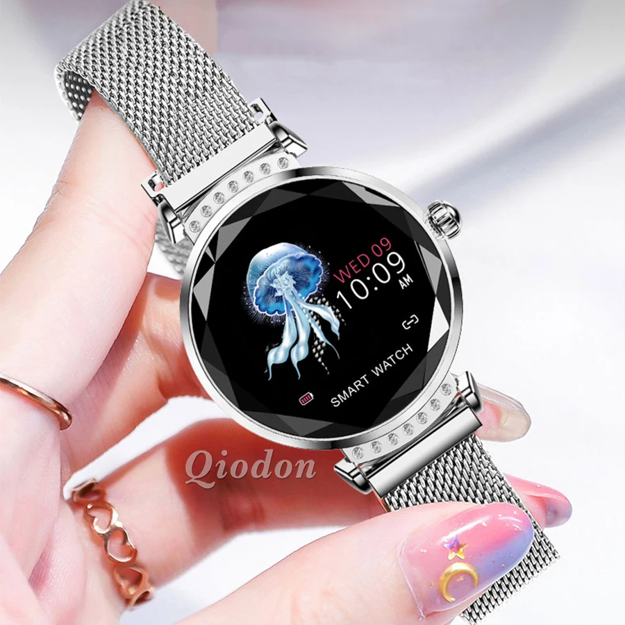 Waterproof Round Rhinestone Bluetooth Smart Bracelet Band Wristband Heart Rate Blood Pressure Monitor Fitness | Электроника