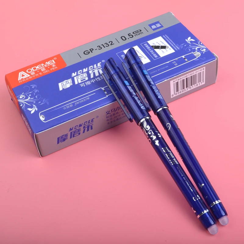 2 шт./лот стираемая гелевая ручка 0 5 мм Заправка красные синие чернила Черные