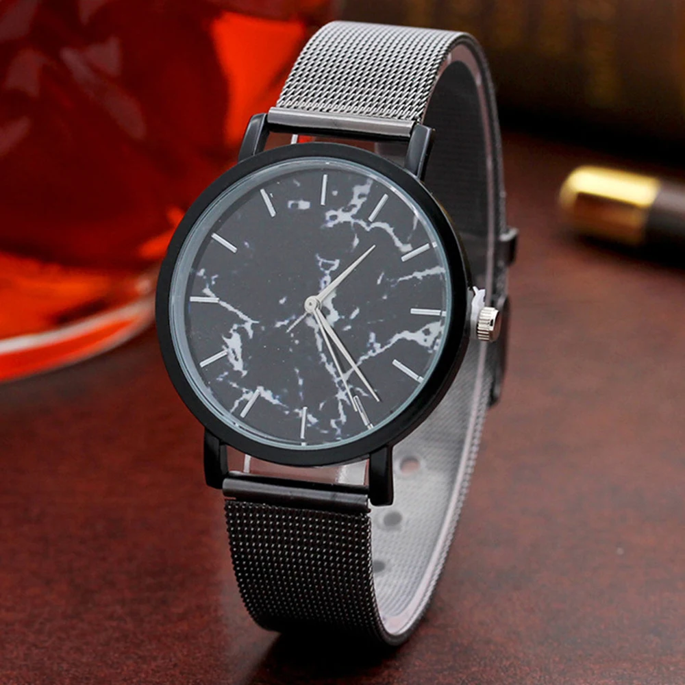 Creative Marble Wrist Watch Casual Women Quartz Watches Mesh Brand Fashion Silver and Gold Gift Relogio Feminino | Наручные часы