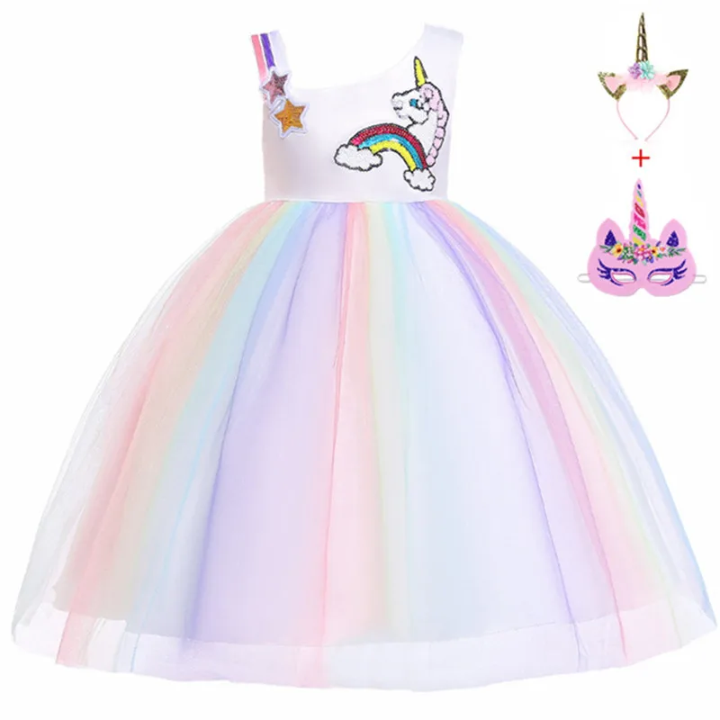 

Flower Girls Unicorn cosplay Dress Children Kids Halloween Unicorn clothes Children's day Princess Girls Birthday Party Dress