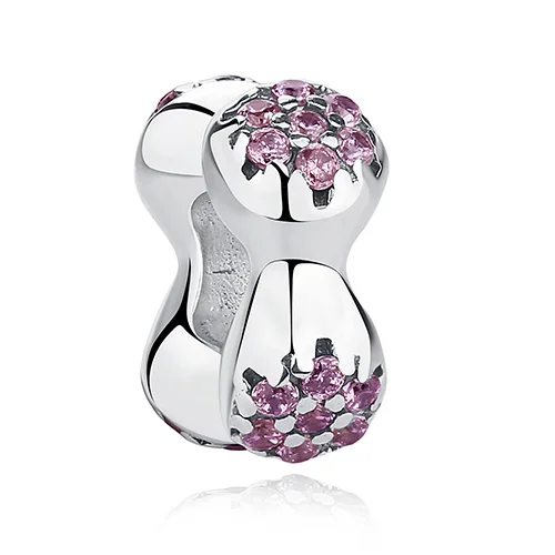 PY1715 purple Подлинный настоящий 925 пробы Серебряный цветок маргаритки лист сердце разделитель Бусины Подходят аутентичный Шарм браслет Аутентичные ювелирные изделия - Цвет: PY1715 purple