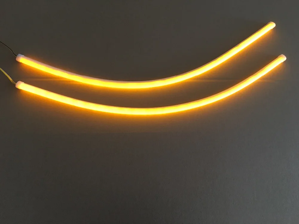 Авто 2020 автомобильный головной светильник гибкий DRL с потоком поворотный дневной