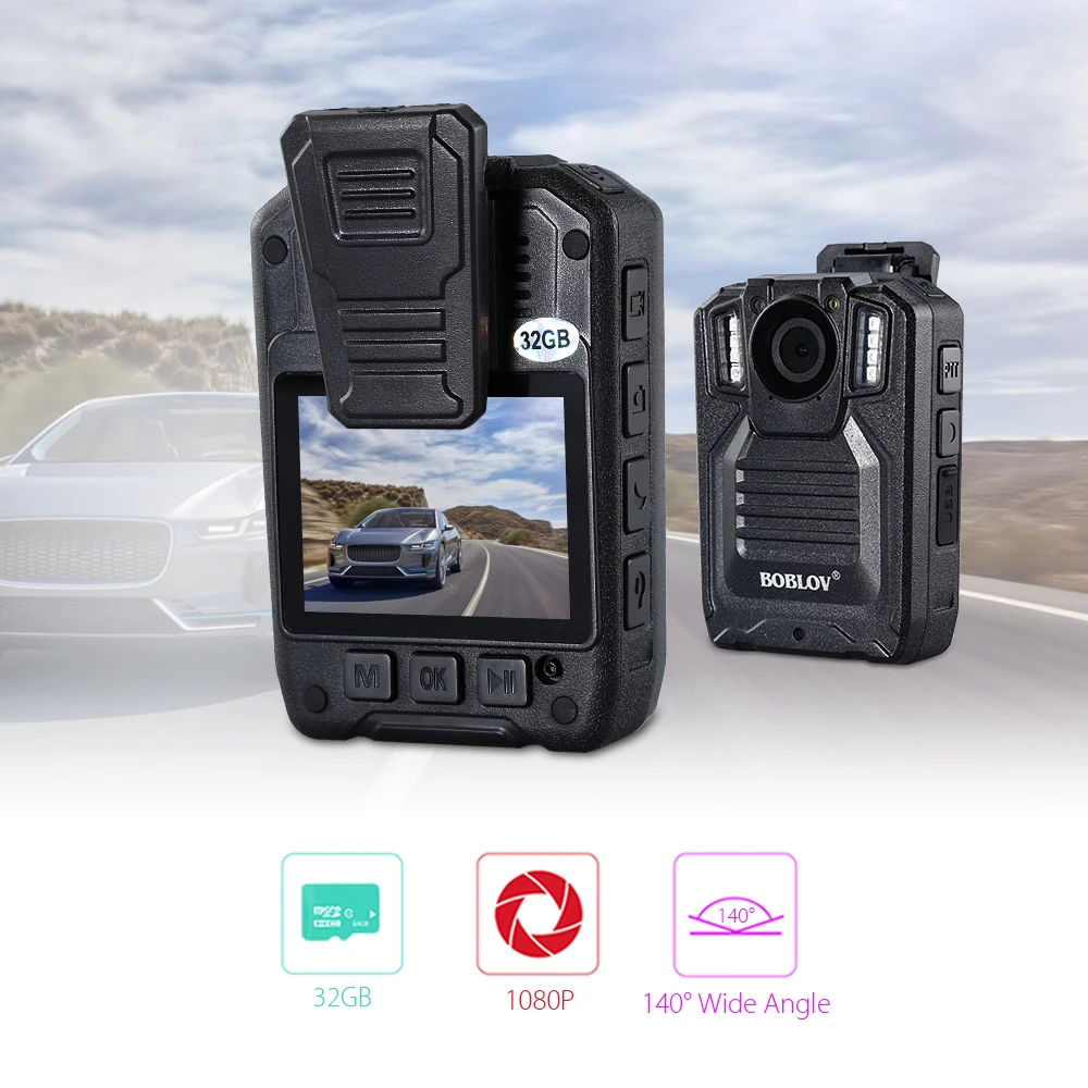 BOBLOV HD9206 AIT полицейская камера безопасности 2,0 дюймов lcd 3000 мАч батарея HD1296P 30FPS Аудио Видео рекордер корпус изношенная камера