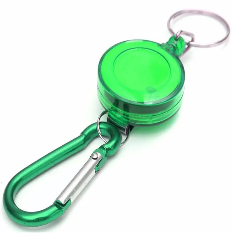 green Многофункциональная катушка для бейджа, выдвижной брелок для ключей yoyo Ski Pass ID, держатель для карт, брелок для ключей, стальной шнур B117 - Цвет: green