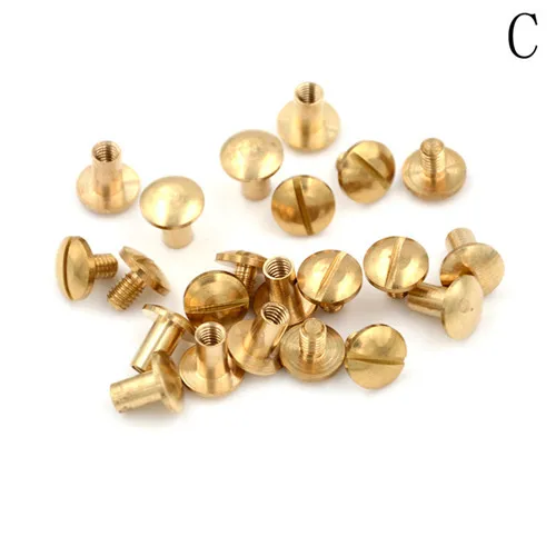 

Durable 10pcs 4 6 8mm Leather Solid Brass Belt Bag Rivet Round Head Button Screw In Button Studs For Bag Belt Leathercraft