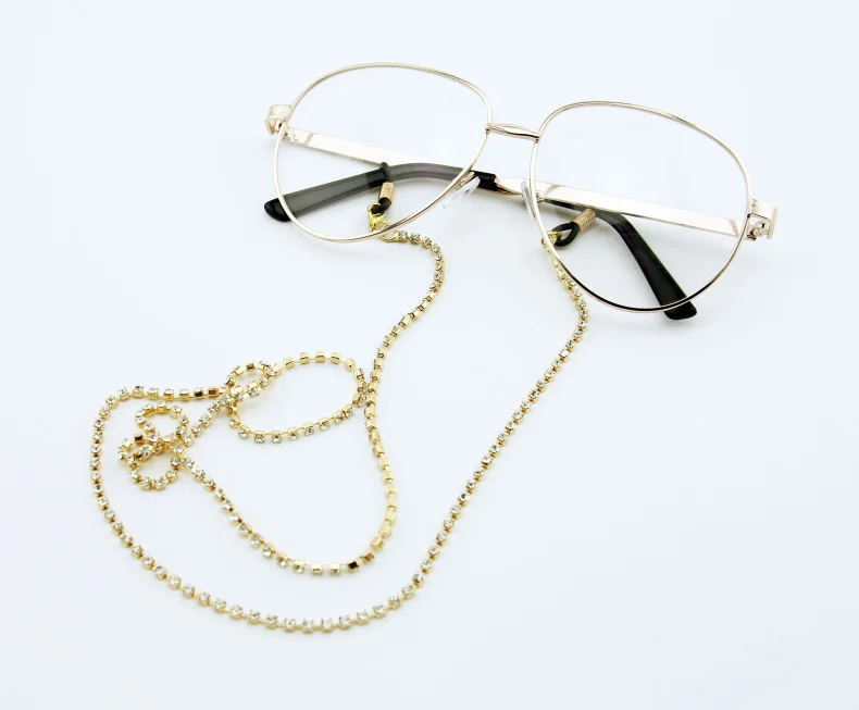 Модные женские очки с золотыми бриллиантами и шнуром на шее ремешок для очков