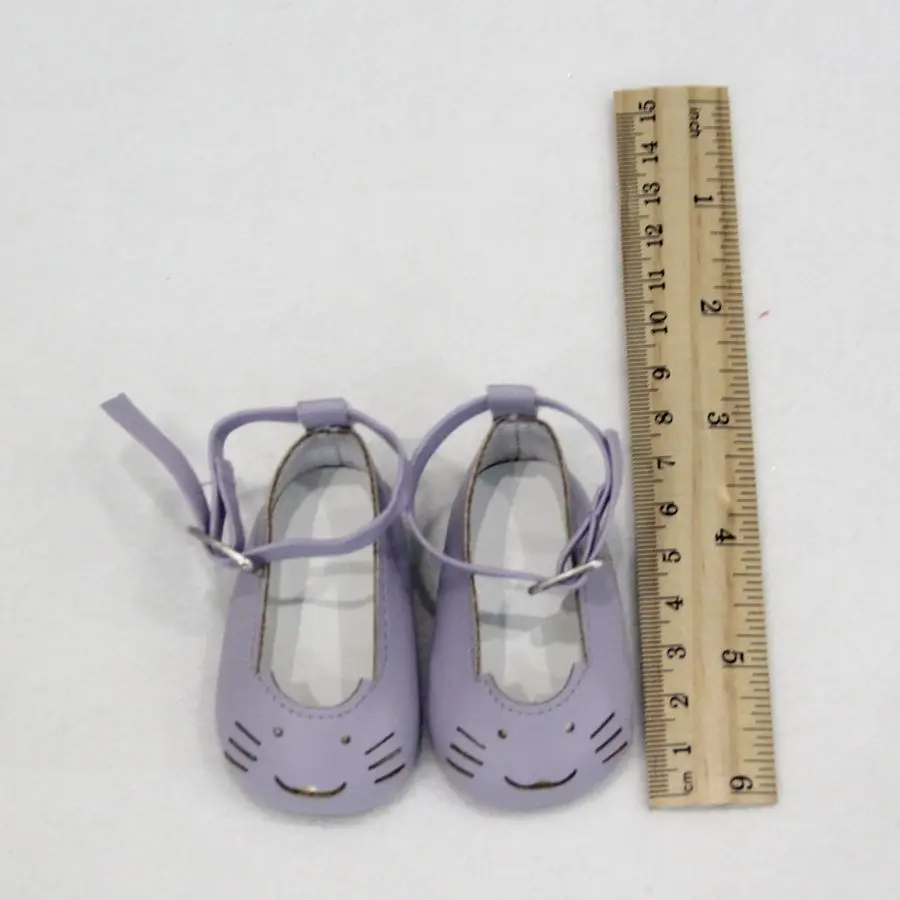 

Mini Dolls Shoes Cartoon Cat Shoes 7cm PU leather Shoes for 43cm Doll 18 Inch Americian doll Giant Baby Accessories Girl Gift