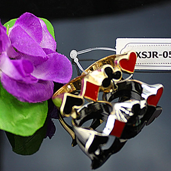 Двойное кольцо l. Значок покера. Модные мужские и женские аксессуары. 2015