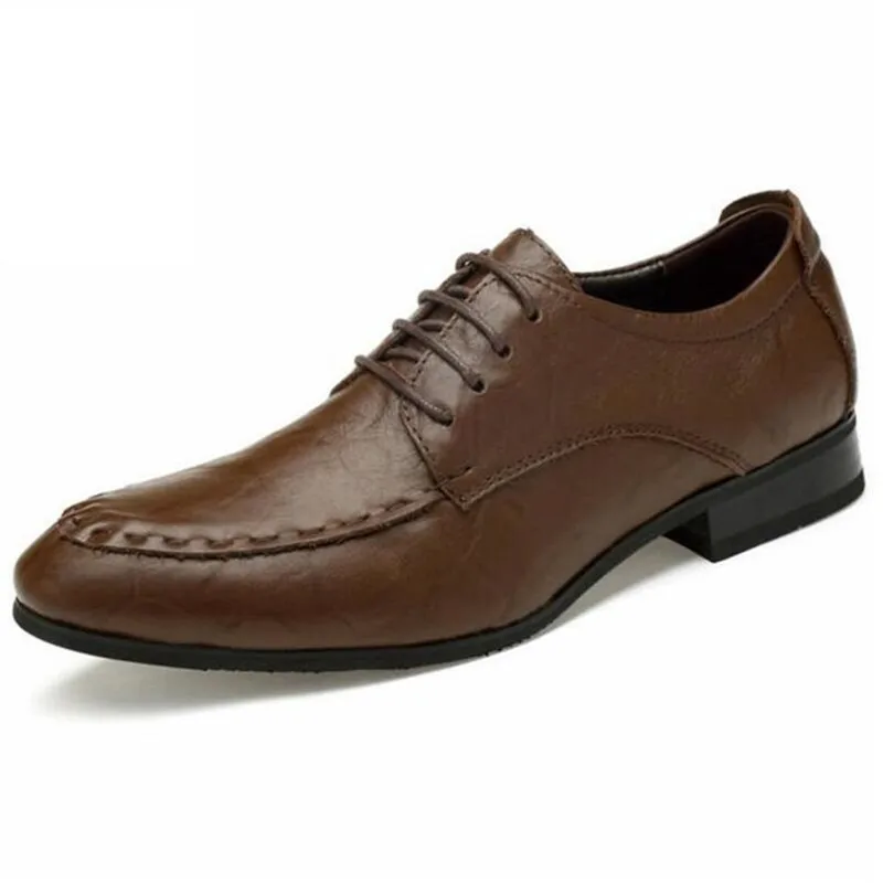 Плюс: 35-48 49 50 высокое качество мужской shoesComfortable zapatos hombre Для мужчин красавец владеет обувь платье/Свадебные мужская деловая обувь - Цвет: Шоколад
