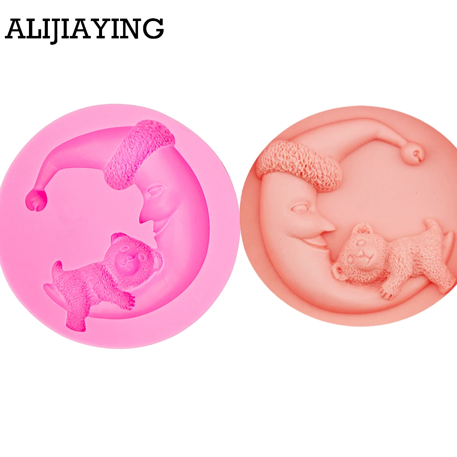 

M0001 Smiley Moon and Bear Figure Silicone mold Tools Sugar Chocolate Cake Decor Cake Decoration Chocolate Tools