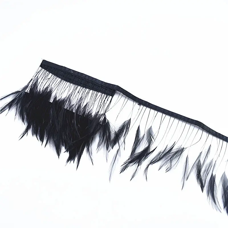 

2yard/lot black pheasant Feather Ribbon Trim 10-15cm DIY feathers for crafts decor needlework feathers for jewelry making plumas