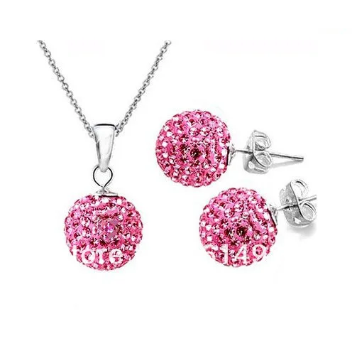 Valentine's day gift Hot Wholesale Shamballa Set jewelry T Paris 10MM Austria Crystal Disco Ball rose pink|ball test|jewelry surplusball srew |