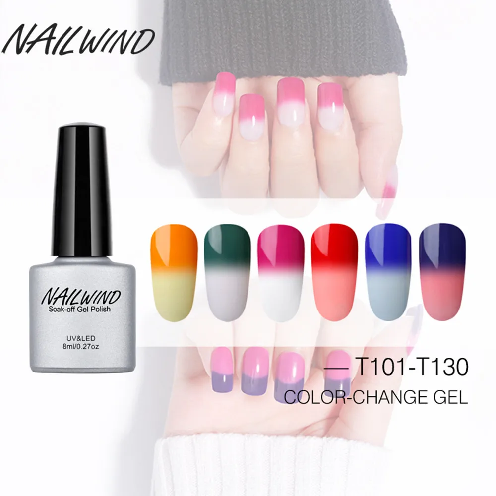 NAILWIND 8 мл Цветной Гель лак для ногтей УФ светодиодный Hybird основа дизайна