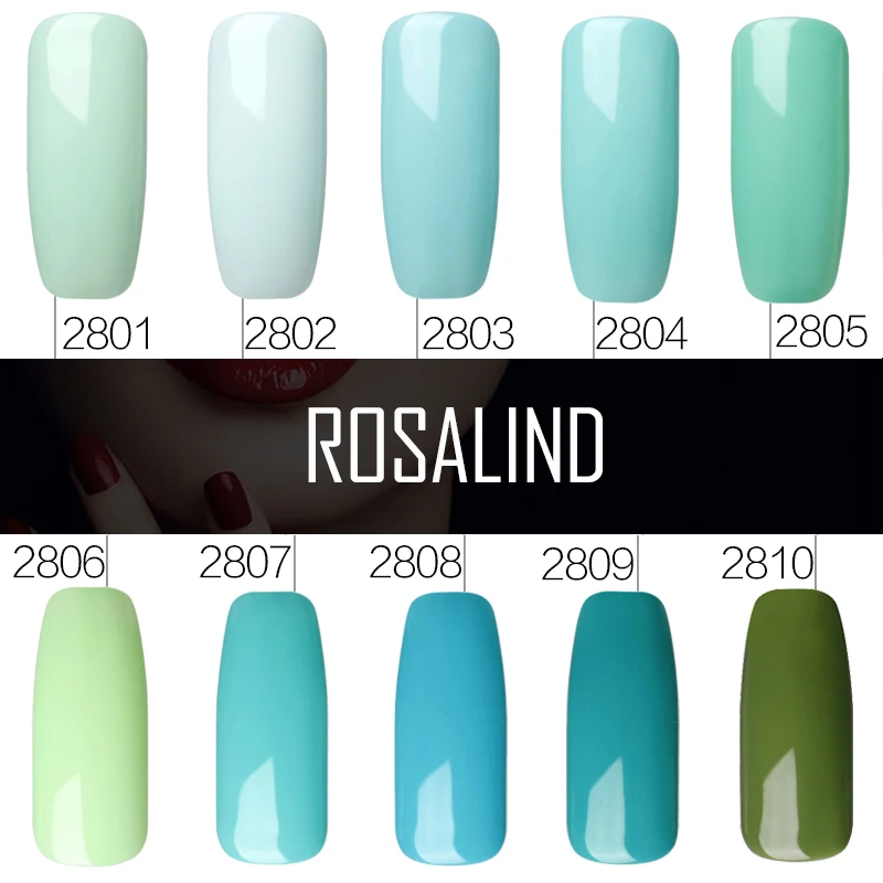 Гель лак для ногтей ROSALIND 1S зеленый однотонный 10 мл полупрозрачный Перманентный