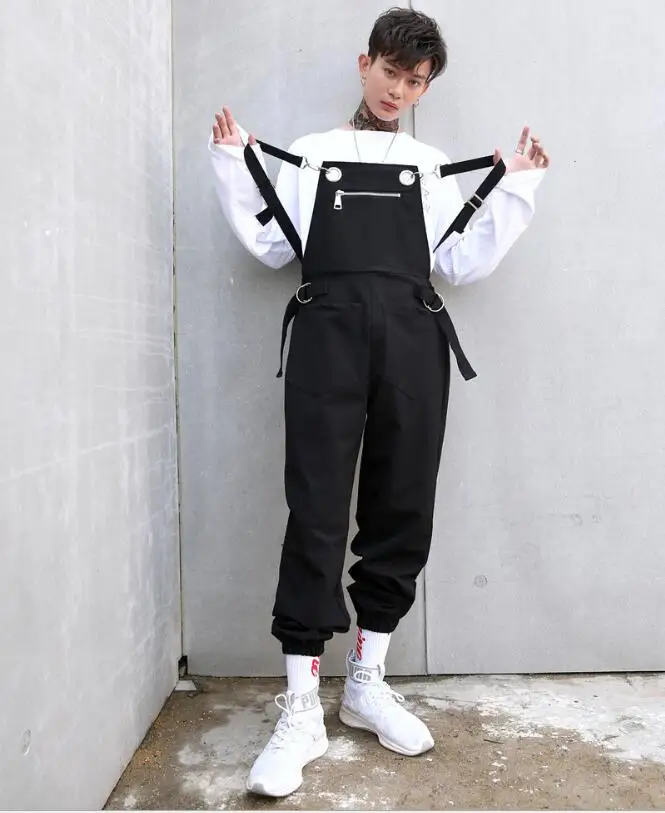 Мужские свободные брюки в стиле хип хоп уличные японском костюмы для певиц осень