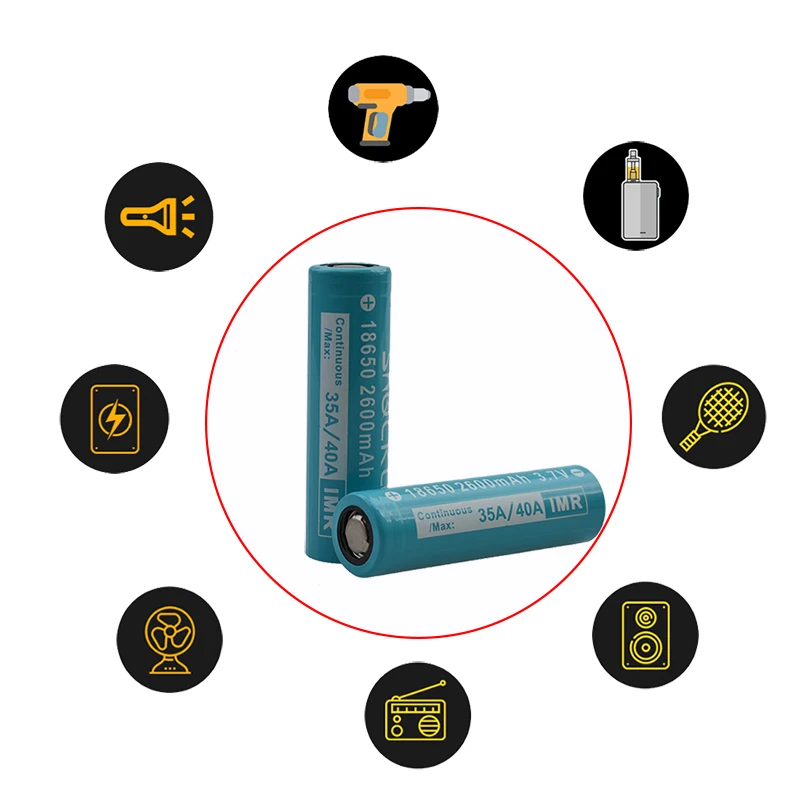 Shockli 18650 батарея 2600mAh 3 7 V литий ионная аккумуляторная 40A литиевая для фонарей