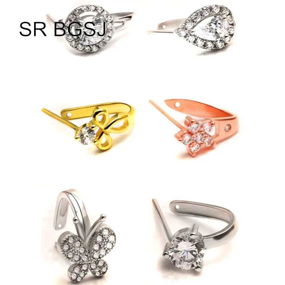 Бесплатная доставка 3 вида цветов микро инкрустация циркон позолоченный