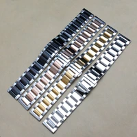 watchband new strap 18mm 20mm 22mm 24mm solid links stainless steel watch bands heavy new bracelet butterfly buckle straight end