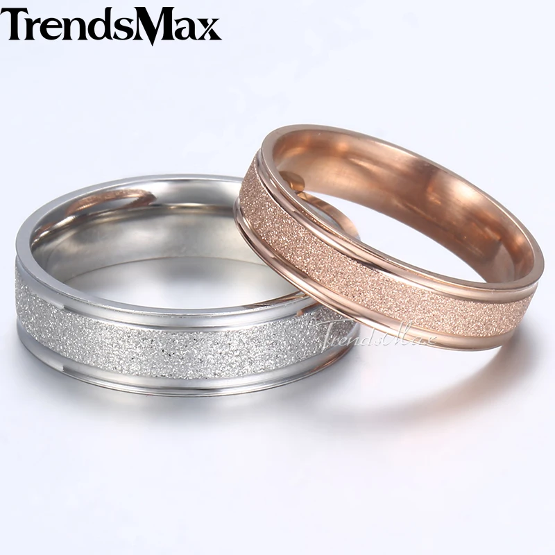 Обручальные кольца Trendsmax для мужчин и женщин кольцо из нержавеющей стали