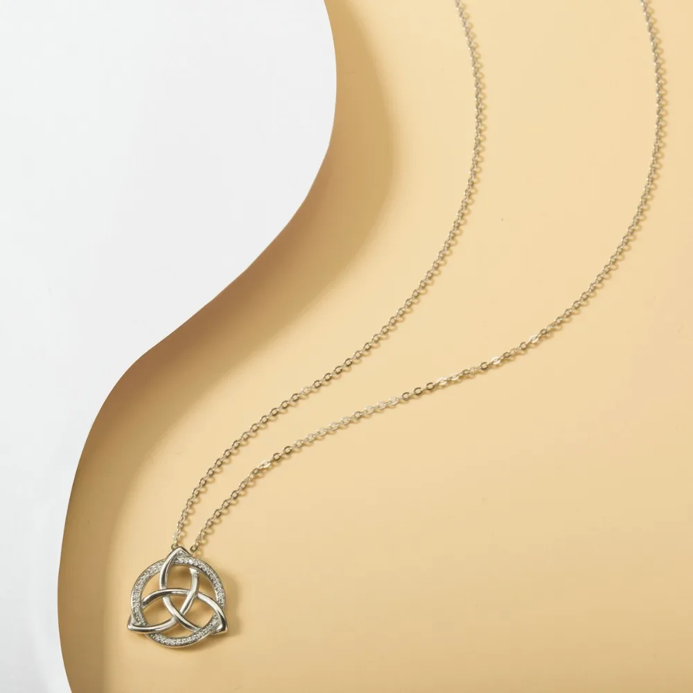 EUDORA, уникальный 925 пробы, серебряный, кельтский, Tiquetra, троичный узел, подвеска, ожерелья, модное ювелирное изделие для мальчиков и девочек, вечерние, подарок, D202