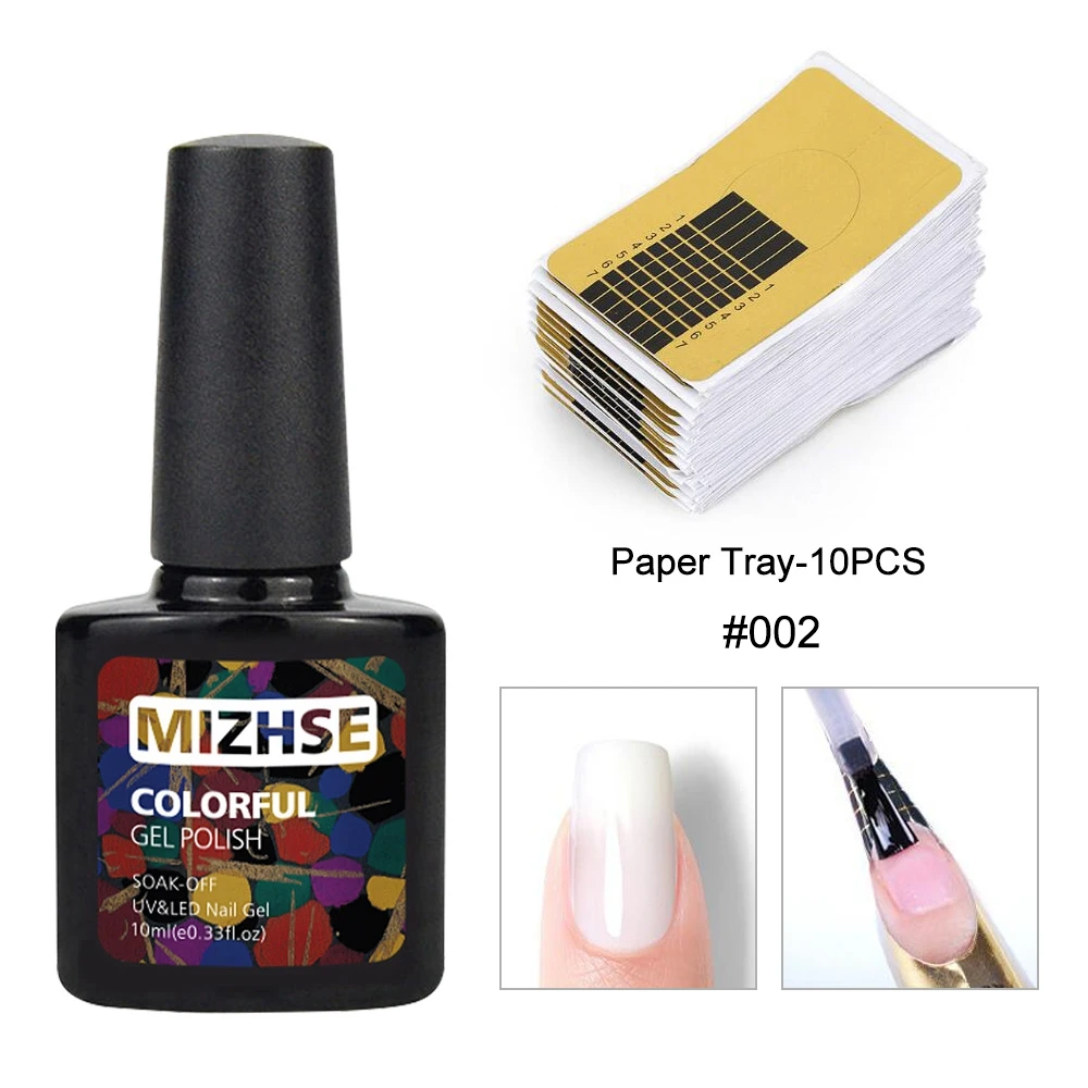 002 and 10 Nail Form MIZHSE 10 набор пластиковых бутылок для шампуней/кремов продлить Набор для маникюра гель-лаком био-Гели Soak Off УФ-лампы для ногтей арт гель Лак акриловый строительный УФ-гель Советы Гель продлевающий половой акт - Цвет: 002 and 10 Nail Form