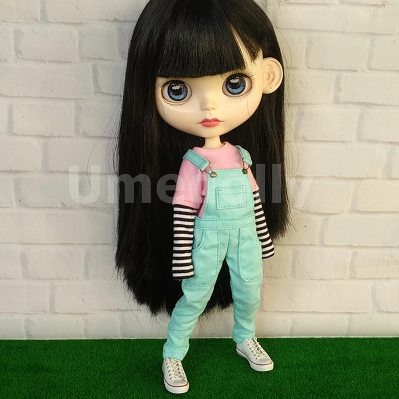 1 шт., модная одежда Blyth Doll, футболки, Комбинезоны для 1/6 BJD, Azone S, OB24, Одежда для куклы-Барби, комбинезон, аксессуары