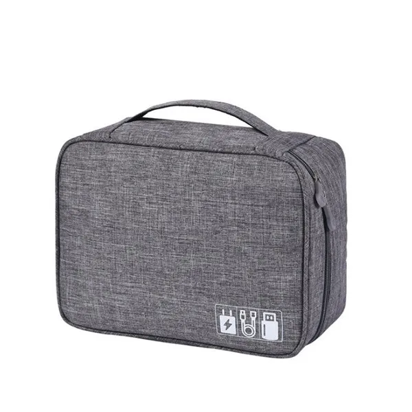 Светло-серый Travel Cable Bag Portable Digital Gadget Organizer Charger USB Wires Cosmetic Zipper Storage Pouch Kit Case Travel Accessries - Цвет: Светло-серый