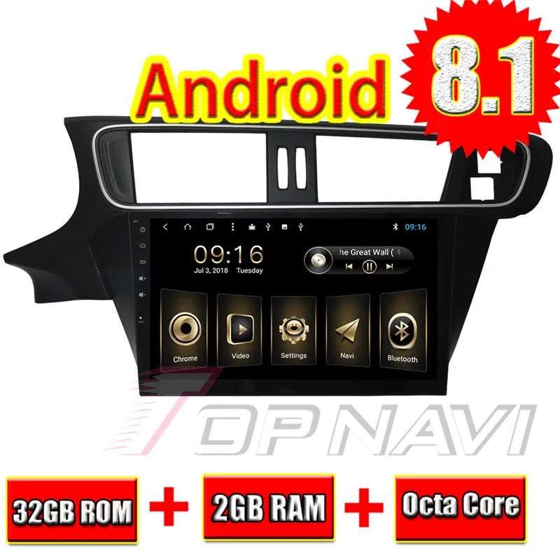 Авто радио плееры 10 1 ''Android 8 для Citroen C3 XR 2014 Topnavi 1024*600 разрешение HD экран с
