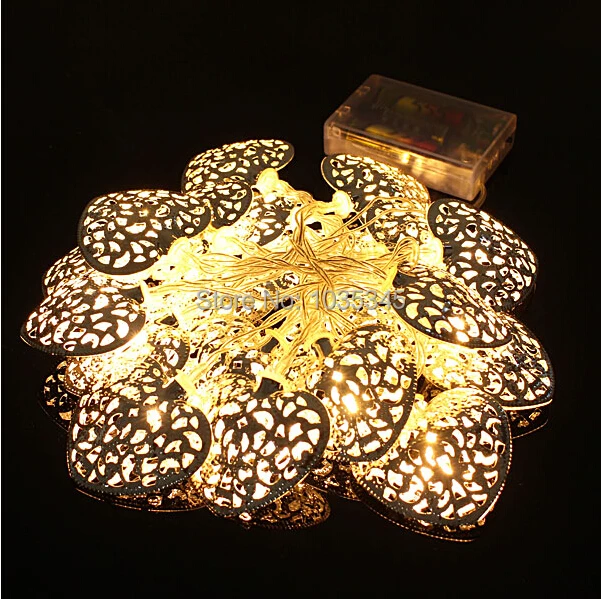 Сказочная светодиодная гирлянда с серебряным сердцем 3 м 20 светодиодов