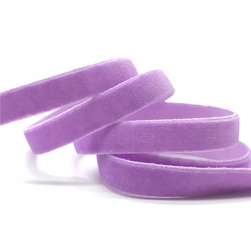 Purple 10mm 5 ярдов 10 мм эластичный вельветовый ремень растягивающаяся лента DIY Галстуки для волос украшения ручной работы аксессуары для шитья - Цвет: Purple 10mm