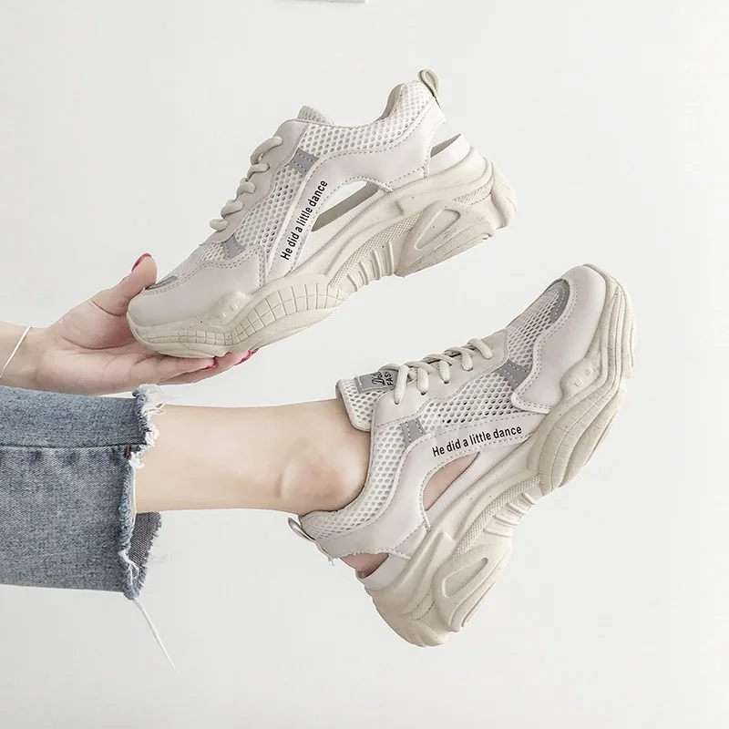 Женская Повседневная обувь 2019 Летняя мода Полые Для женщин кроссовки дышащие