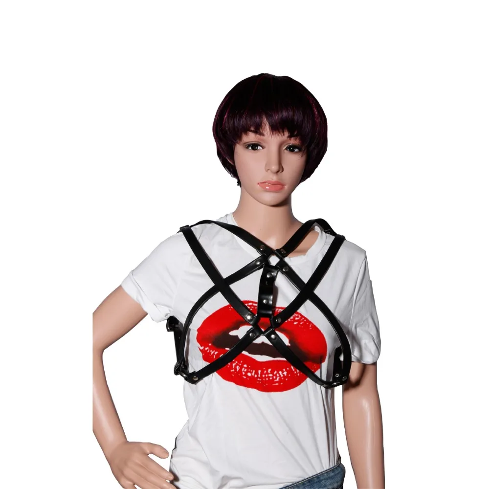 

Designer Belts Handmade Women Punk Gothic Leather Harness Body Bondage Cage Bustier Corset Sculpting Chest Waist Belt