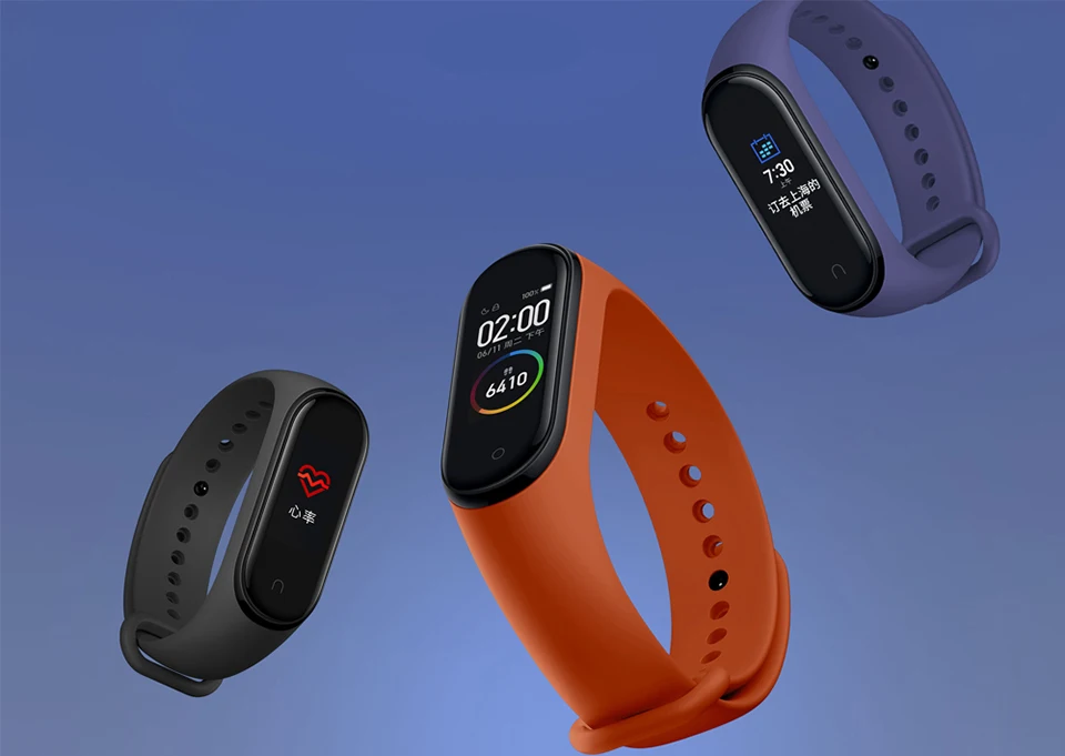 Xiaomi mi смарт-браслет 4 цветной сенсорный экран музыкальный пульсометр mi Band 4 стандарт