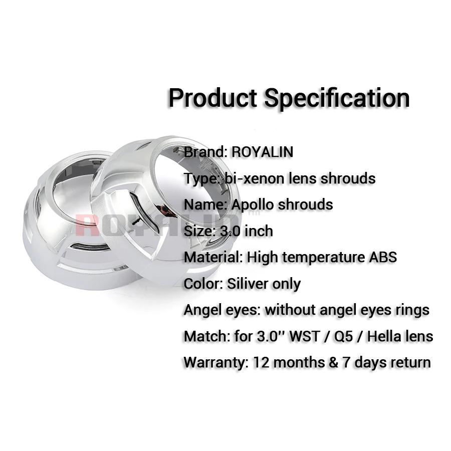 ROYALIN ксеноновые линзы кожухи для Apollo 3 0 автомобильный Стайлинг биксеноновый