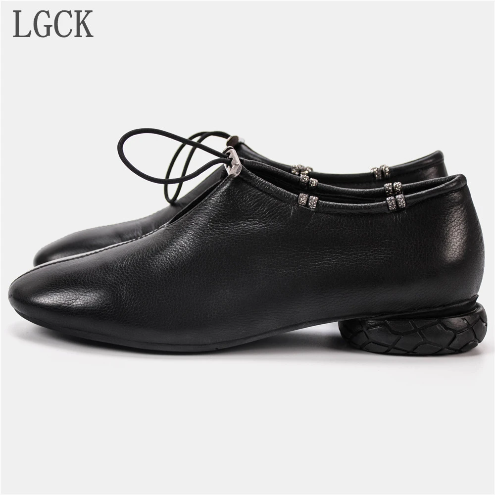 Женские туфли лоферы из натуральной кожи на плоской подошве размеры 34 42|Обувь без